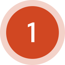 Runder Button mit Zahl 1